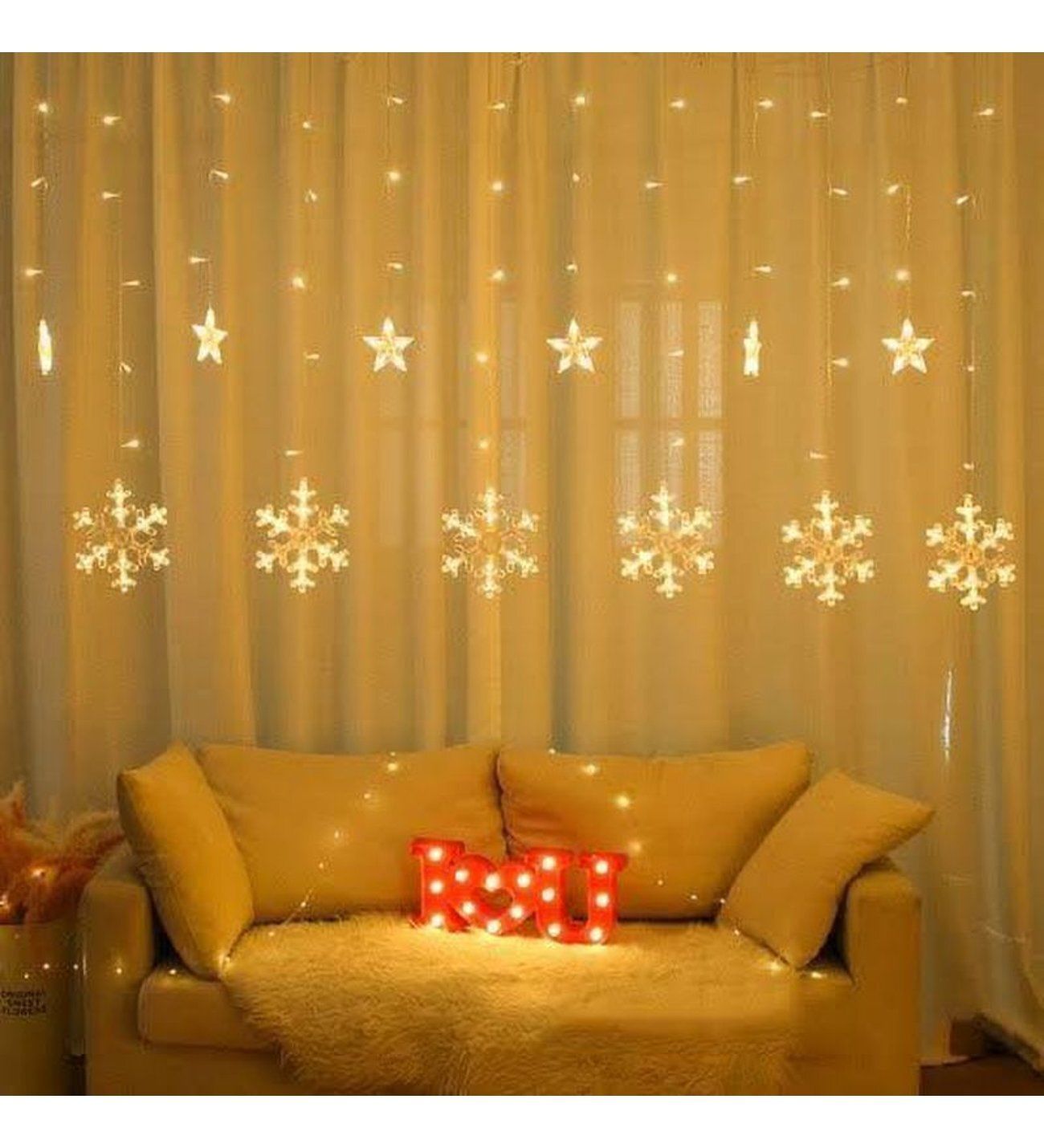 3 Metre  60x90 Cm Boyutunda Sarı Renk  Kartanesi Modeli Animasyonlu Led İç Mekan Yılbaşı Süsü