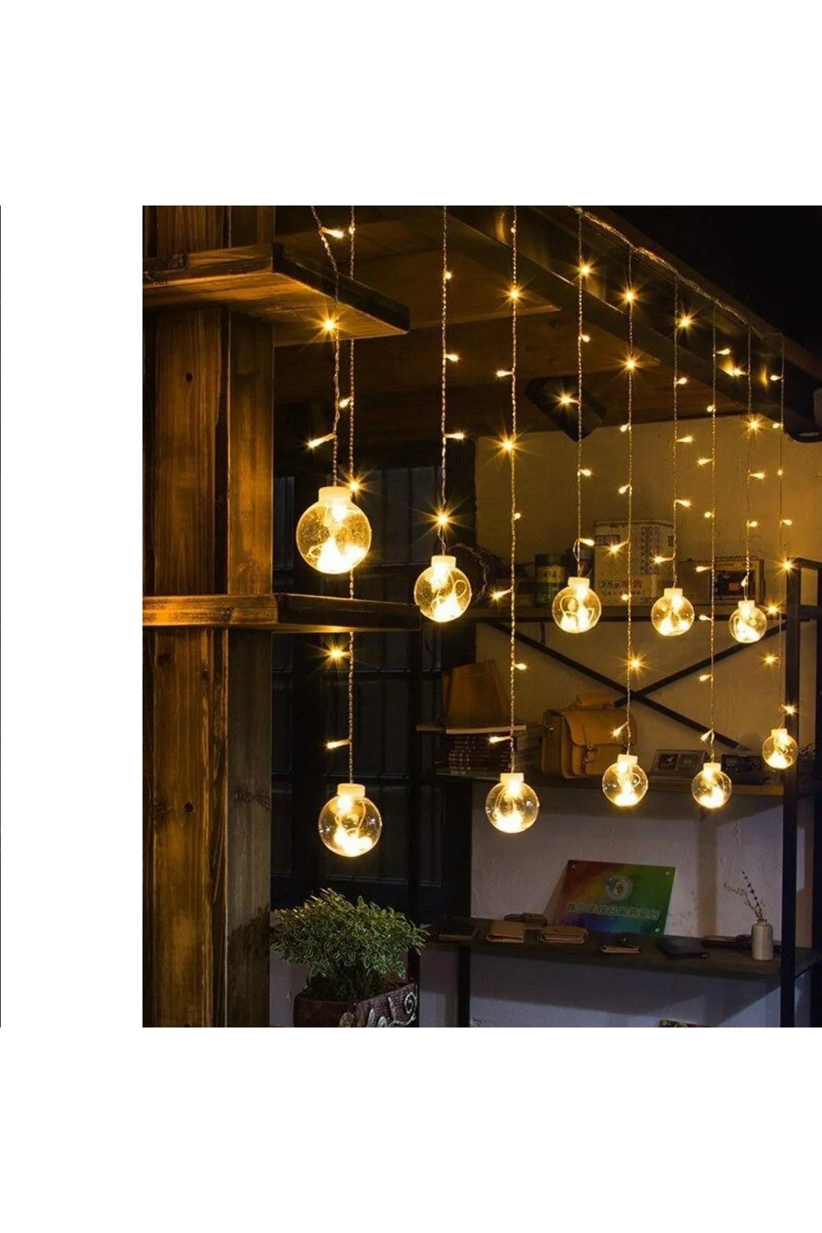 3 Metre  60x90 Cm Boyutunda Sarı Renk Top Modeli Animasyonlu Led İç Mekan Yılbaşı Süsü