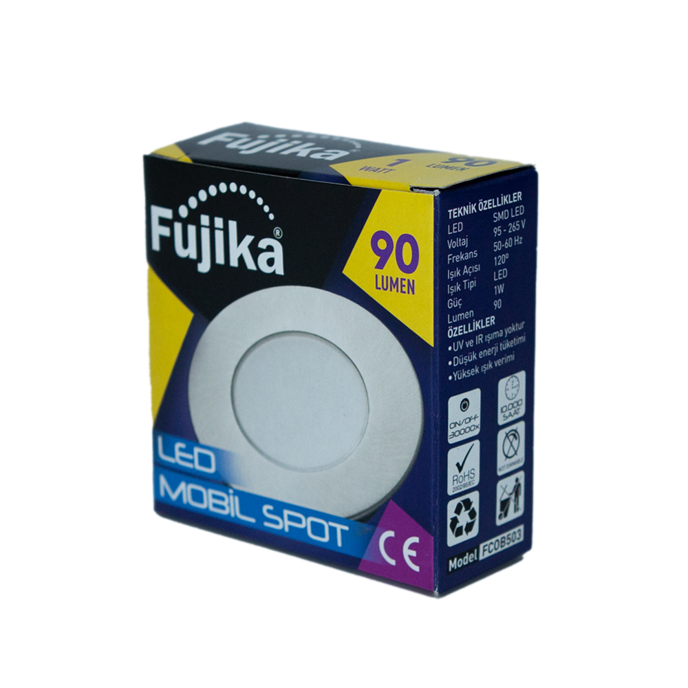 Fujika/1w-220v-6500k-siva-alti-led-spot-yuvarlak/2