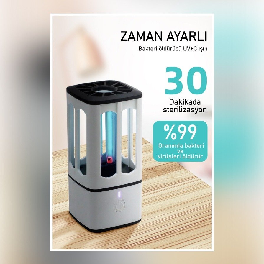 Liğtex UVC Şarjlı Mikrop ve Virüs Kırıcı Dezenfeksiyon Cihazı
