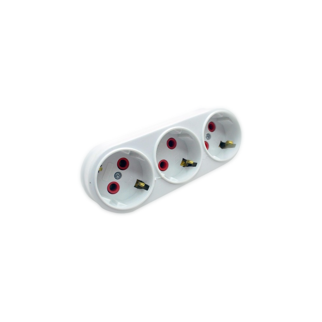 16A 250V 3Lü Golyat Düz Priz