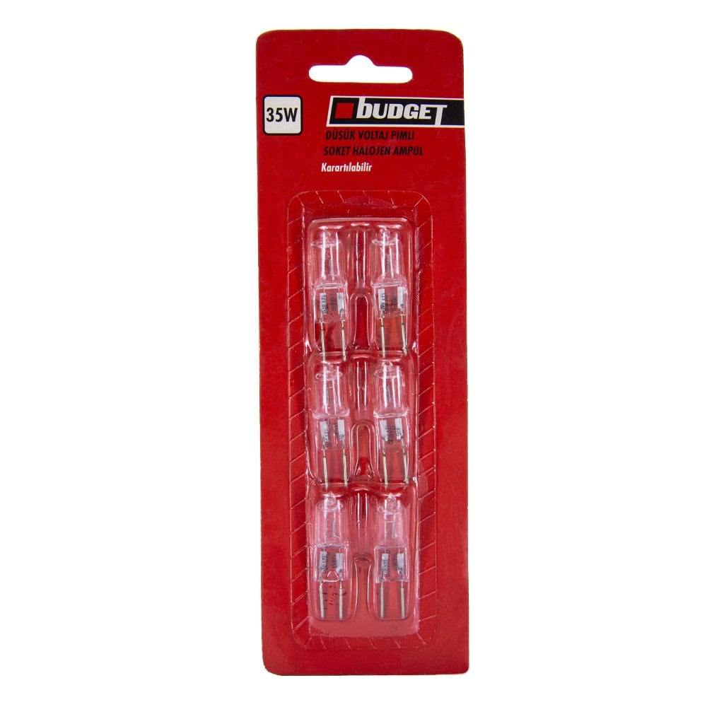 Budget 35W 12V 2700K G6,35 Halojen Kapsül Ampul 6'lı Paket