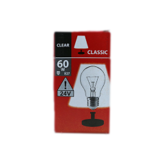 Clear 60W 24V 2800K E27 Halojen Normal Ampul