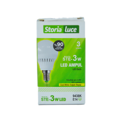 Storia Luce 3W 220-240V 163LM 9500K E14 Led Top Ampul