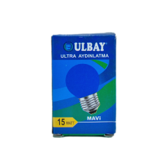 Ulbay 15W 230V E27 Mavi Cam Halojen Top Ampul