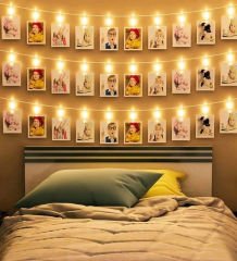 3 Metre 20 Ledli Sarı Renk Pil İle Çalışan Mandal Model İç Mekan Yılbaşı Süsü
