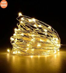 5 Metre Pilli RGB-Beyaz-Sarı  Renk Seçenekli Tel Peri Led İç Mekan Yılbaşı Süsü