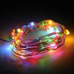 5 Metre Pilli RGB-Beyaz-Sarı  Renk Seçenekli Tel Peri Led İç Mekan Yılbaşı Süsü