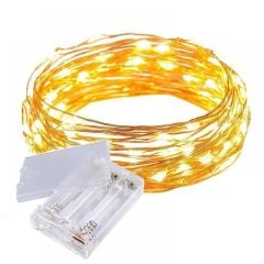 5 Metre Pilli RGB-Beyaz-Sarı  Renk Seçenekli Tel Peri Led İç Mekan Yılbaşı Süsü