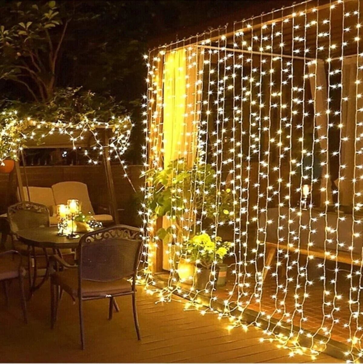 2x2 Metre 480 Ledli Sabit Perde Modelinde Yılbaşı Aydınlatması