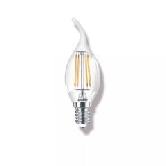 Ecolite 4W LED FILAMENT CANDLE FLAME Ampul 220V Şeffaf Cam 470 lümen 15.000 Saat Ömür