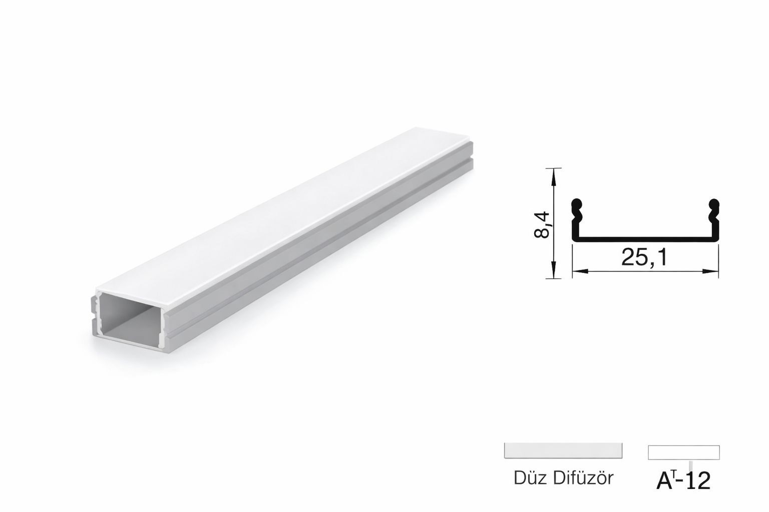 ALC-12 3 Metre Alüminyum Profil
