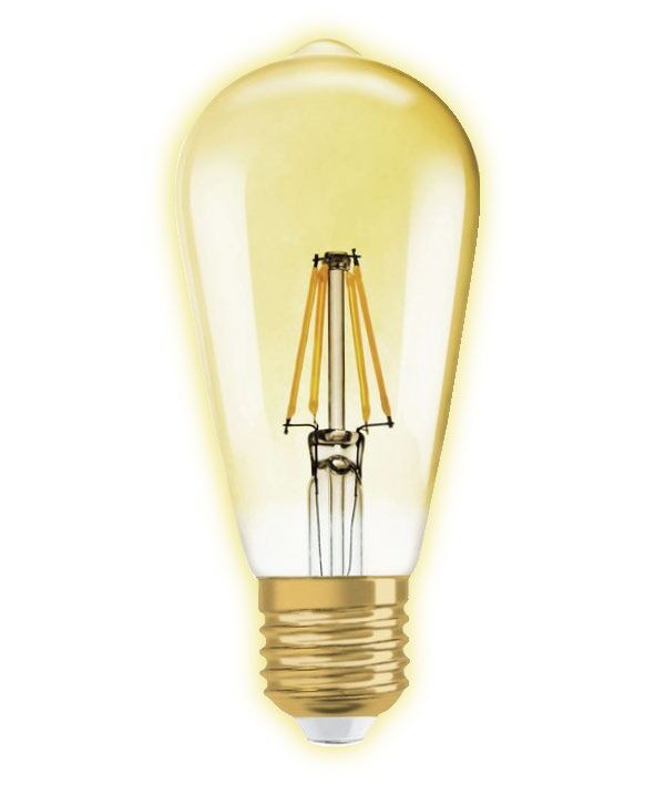 Ledolet 6W ST64 Flament Gold LED Ampul E27 – 2700K (Kırılmaz PC Gövde)