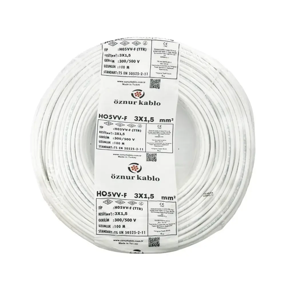 Öznur 3x1,5 TTR Kablo 100 Metre